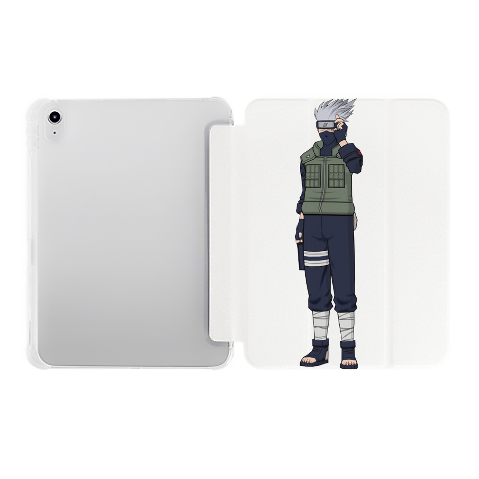 （画像用） NARUTO -ナルト- はたけ カカシ Hatake Kakashi IPad ケース ペン収納付き 三つ折りスタンド PUレザー×シリコン 対応機種9.5/10.5/10.9インチ